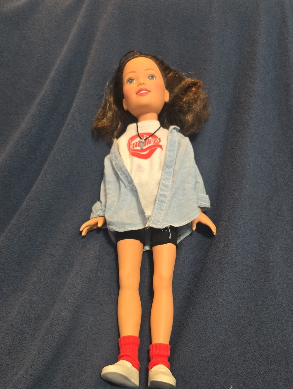 Scholastic Doll in Light Blue Jacket with Red Socks